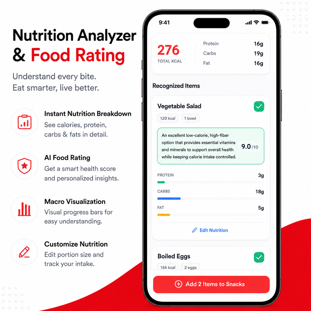AI Food Analyzer - Goal-Based Food Rating and Macro Quality Breakdown